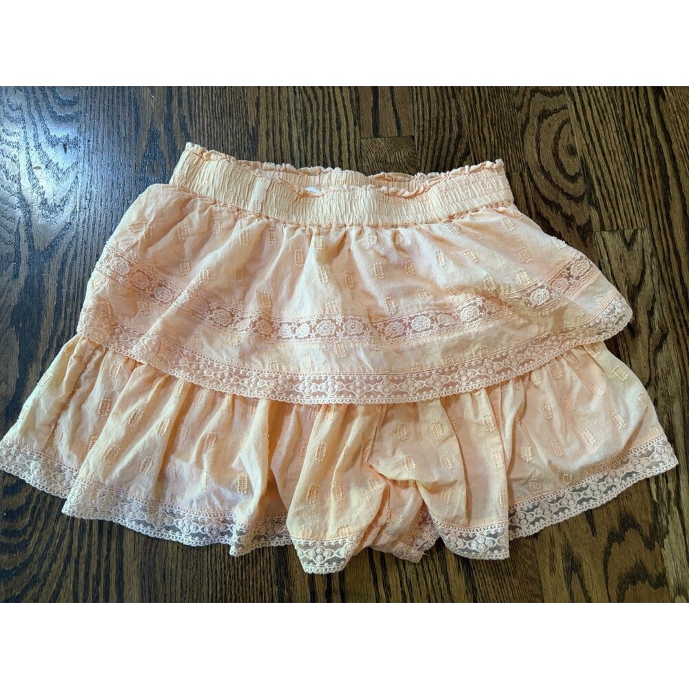 Altar'd State 100% Cotton Peach‎ Ruffle Elastic Waist Mini Skort Shorts Size M